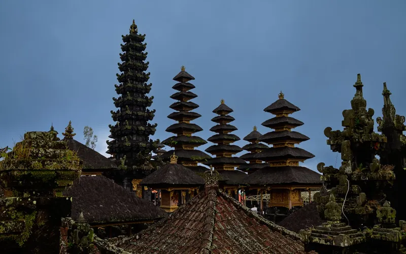 Pura Besakih Mother Temple med 23 separata tempel på Mount Agung-sluttning