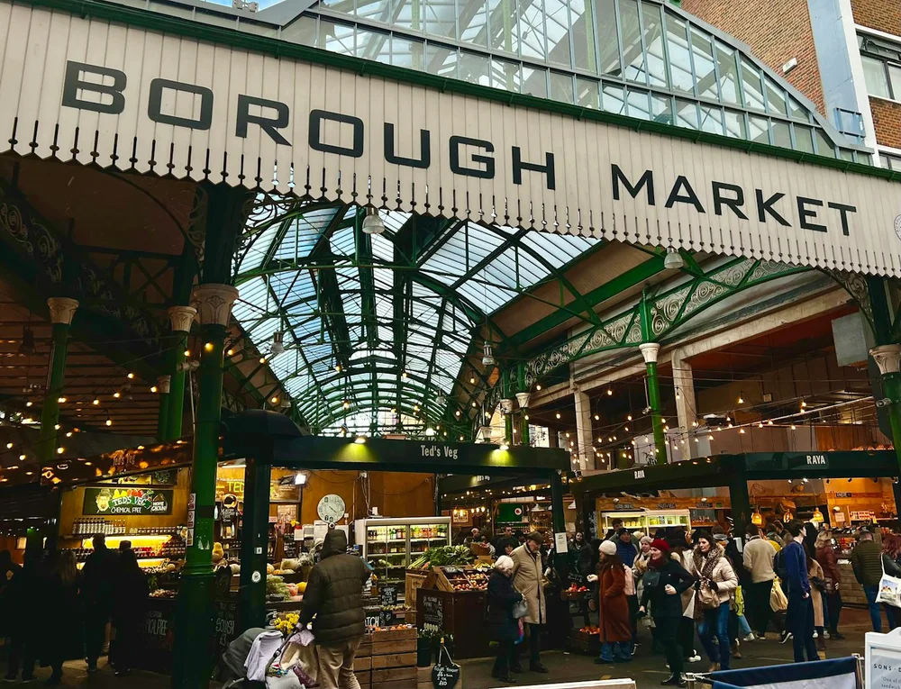 Borough Market London matmarknad med färska varor
