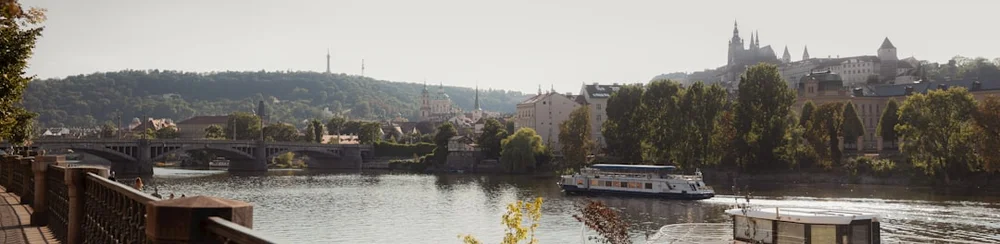 Prags borg panorama med stadsutsikt