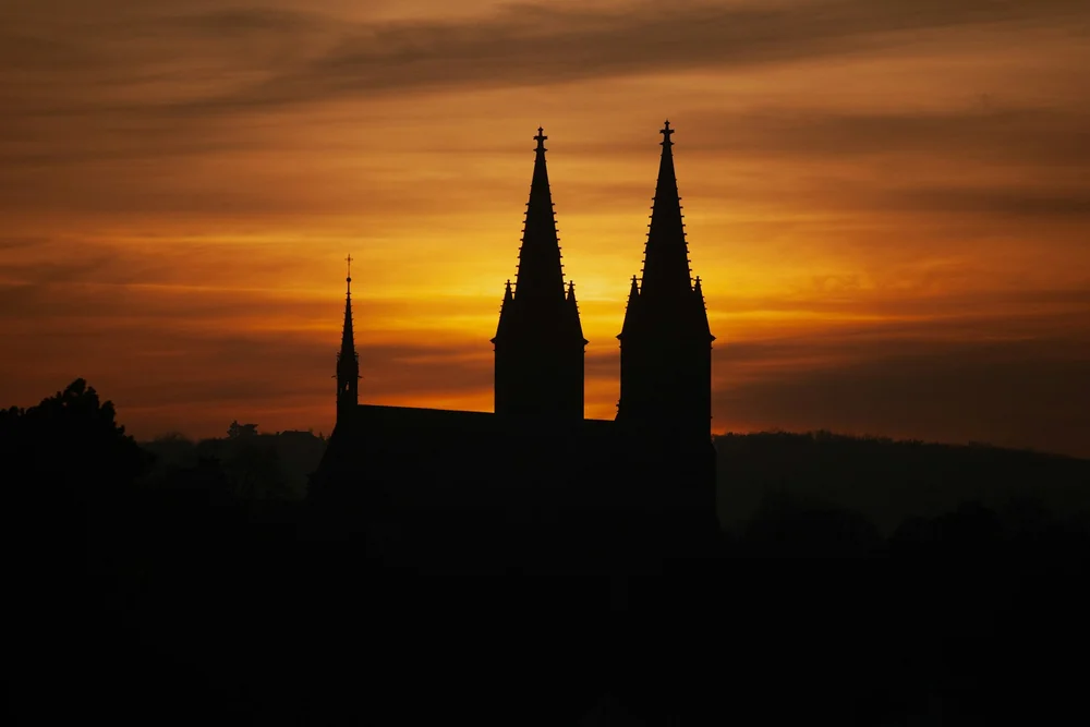 Vyšehrad Prag fästning med utsikt över Moldau