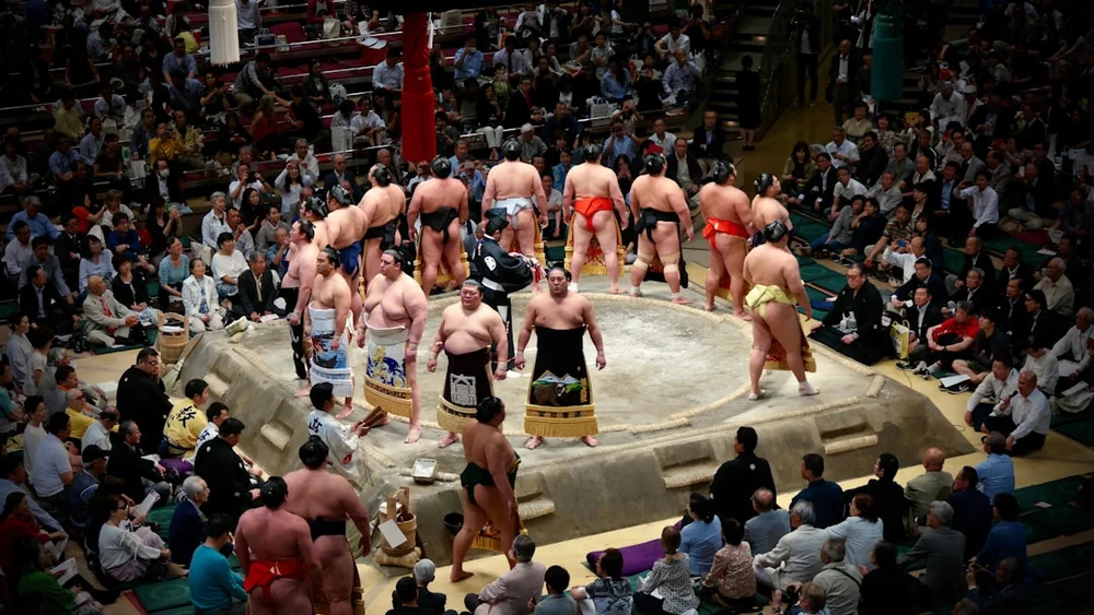 Sumo brottning Tokyo turnering arena